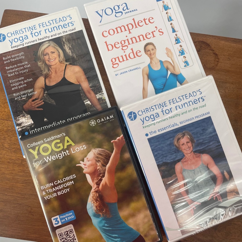 Lot of 4 Yoga‎ DVDs For Beginners Runners and Weight Loss